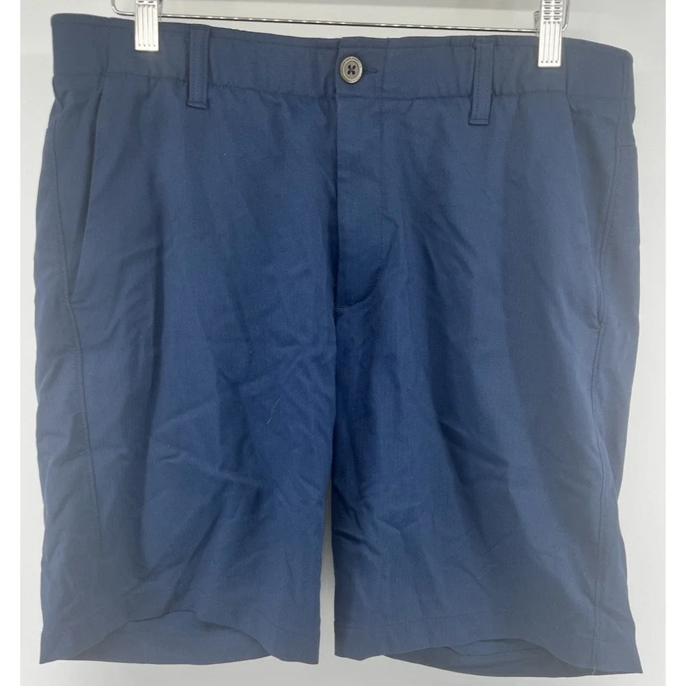 Under Armour Showdown Shorts Flat Front 36 Navy Stretch 9.5